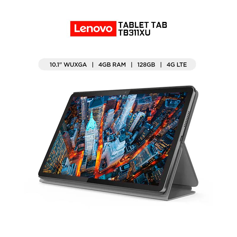 Tablet Lenovo Tab 10.1" 4G LTE 128GB 4GB RAM + Folio Case - ZAEJ0105PE