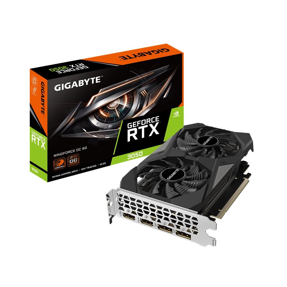 Tarjeta de video GIGABYTE RTX 3050 6GB WINDFORCE GDRR6 OC