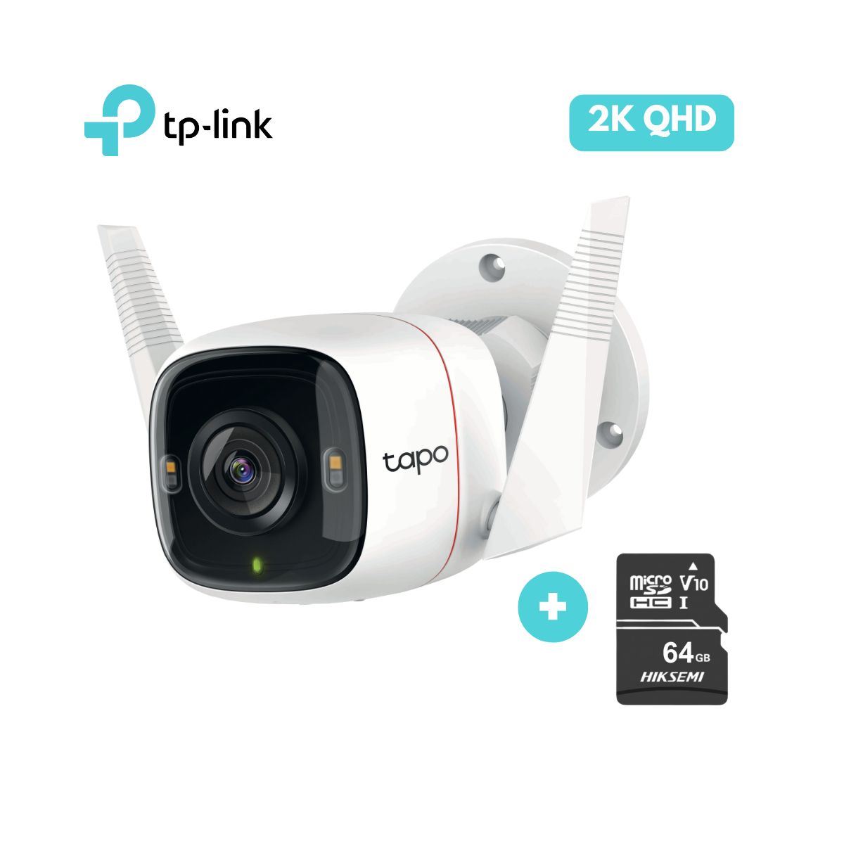 Cámara de seguridad wi-fi para exteriores 2K Tapo-C320WS - Tp-Link + SD 64 GB