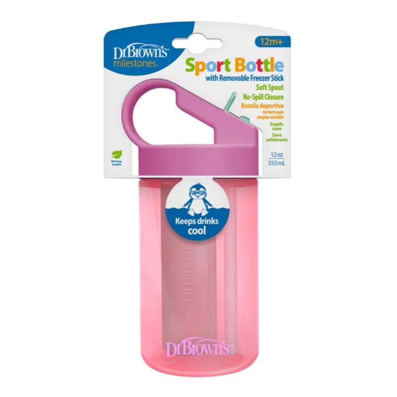 Botella deportiva con barra de congelador rosa
