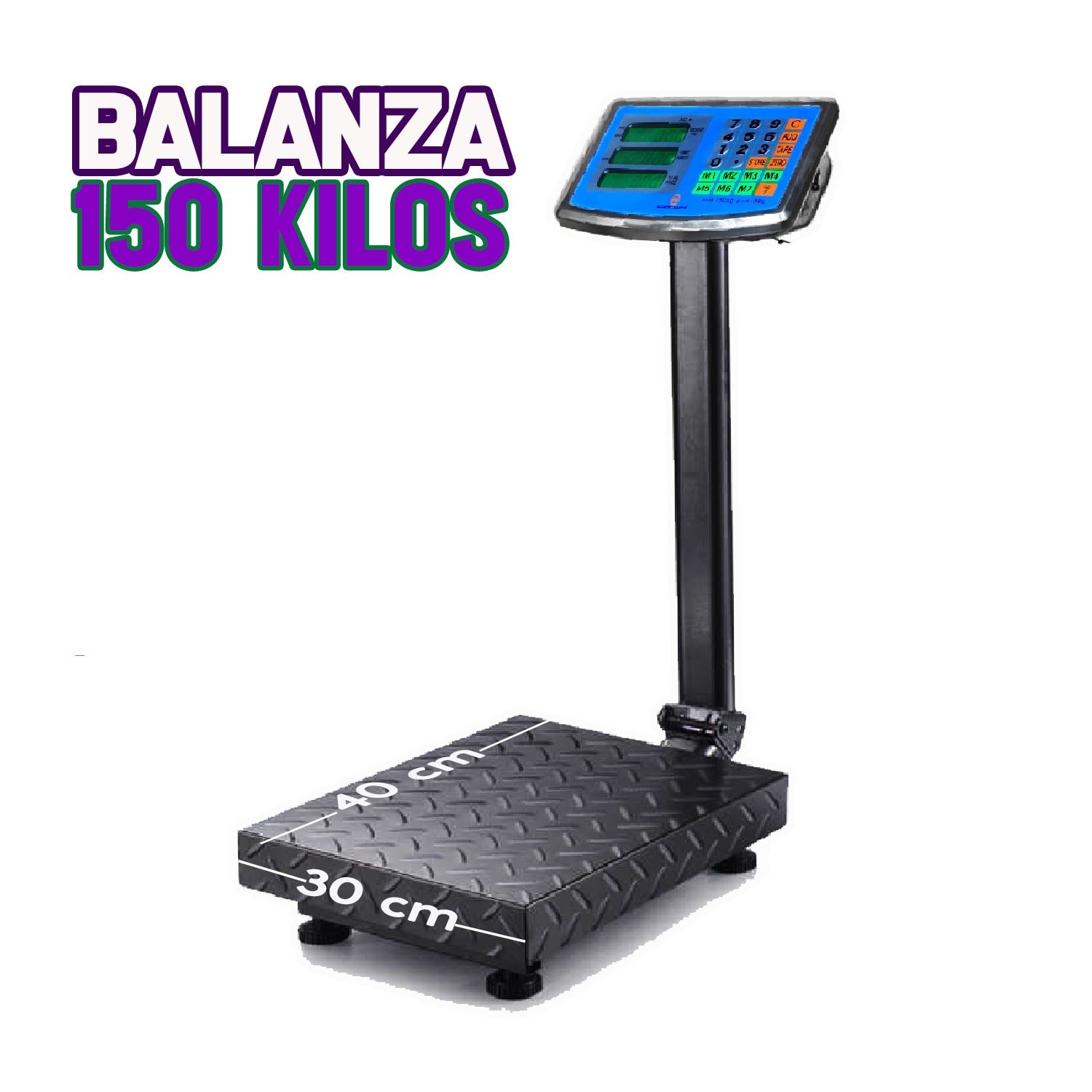 Balanza Industrial 150 Kg con Plataforma Teclado de Goma TCS-150K