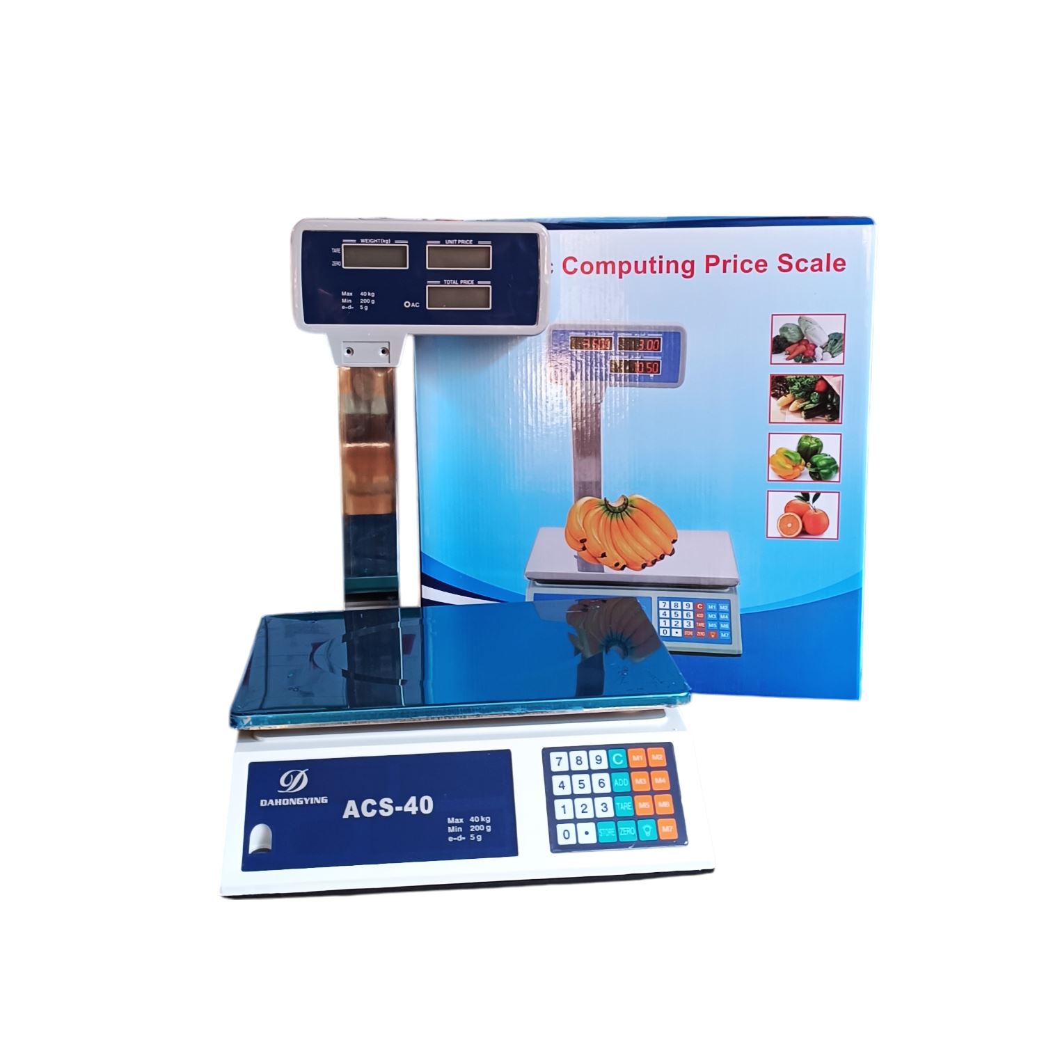 Balanza Digital Bodeguera 40 Kg con Torre Teclado de Goma