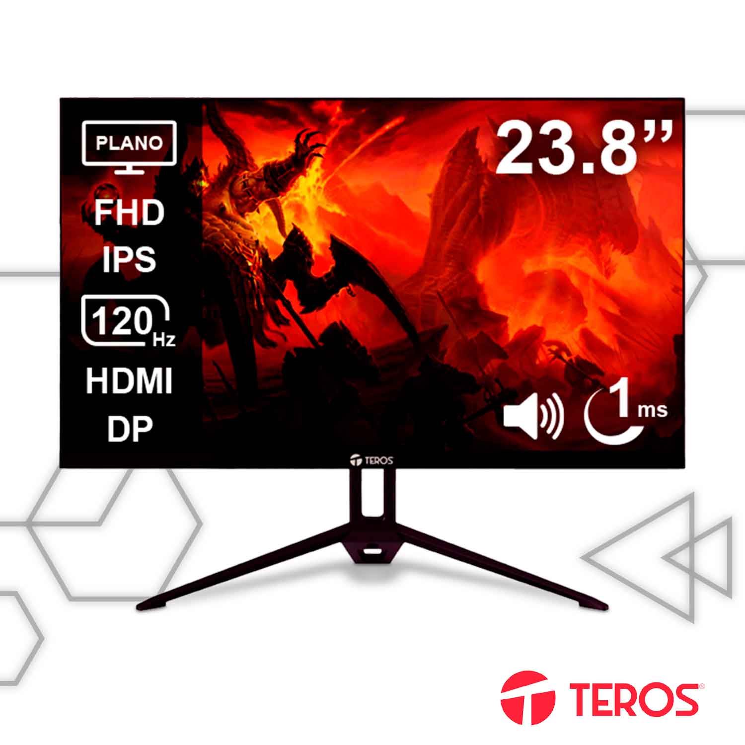 Monitor Teros Plano 24 pulgadas TE-2415S Full HD 120Hz HDMI VGA
