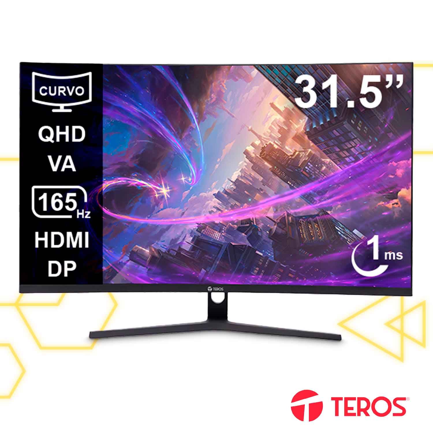 Monitor Gaming Teros 31.5 pulgadas Curvo TE-3217G QHD 165Hz