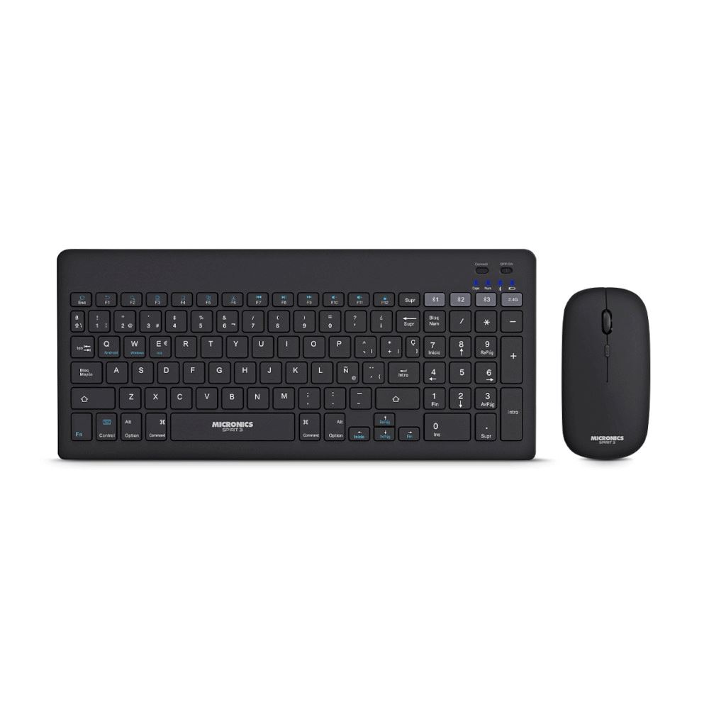 Teclado y Mouse Inalámbricos Micronics WT800-3M Recargable BT Wireless 2.4 G