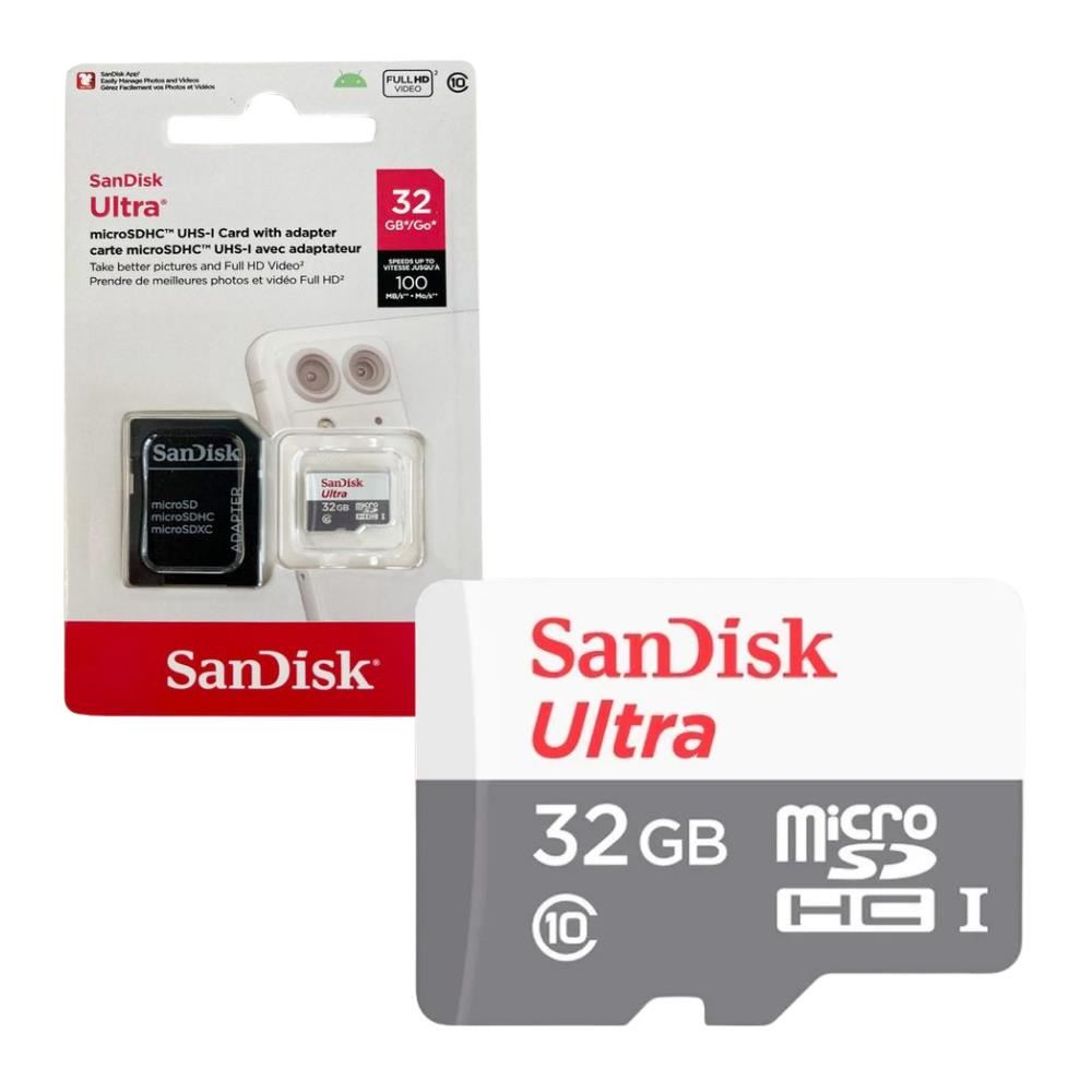 Memoria MicroSDHC 32Gb con adaptador SD UHS-I Sandisk Ultra