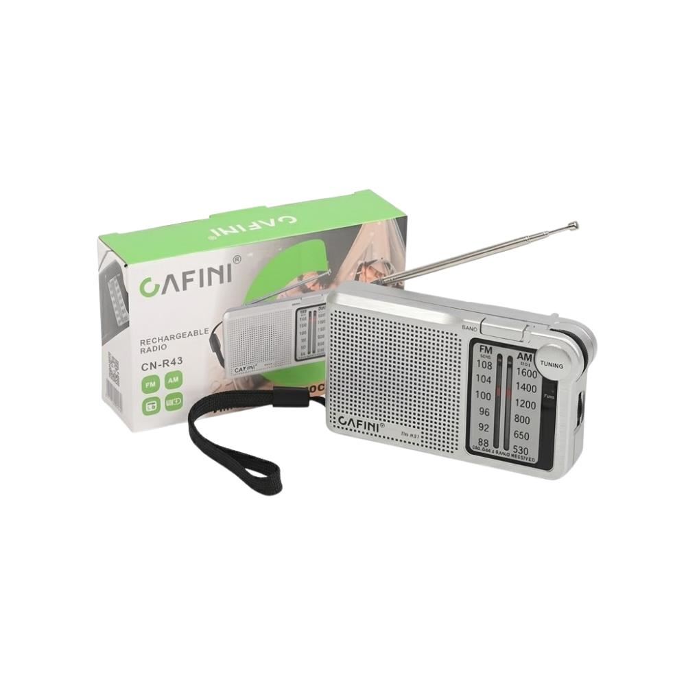 Mini Radio AM/FM Dual Recargable y a Pilas Cafini CN-R43