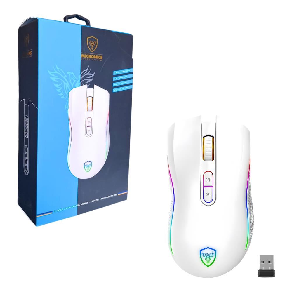 Mouse Gamer usb Kripton Blanco 7 Botones Micronics MIC GM801W-3M
