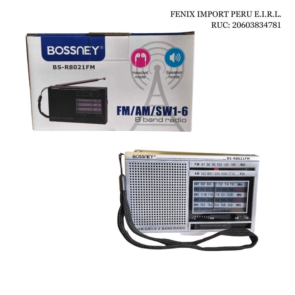 Mini Radio Portátil BOSSNEY BS-8021FM