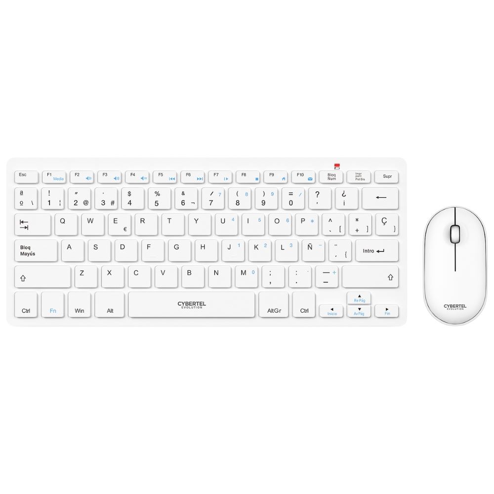 Kit Inalámbrico Teclado y Mouse Cybertel Evolution CYB WT801 Blanco