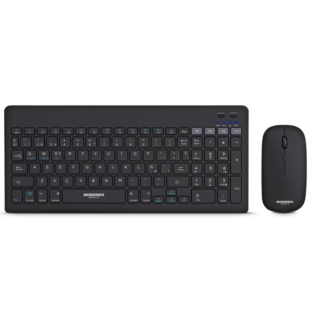 Kit Inalámbrico Micronics Teclado y Mouse Spirit MIC WT800 Negro