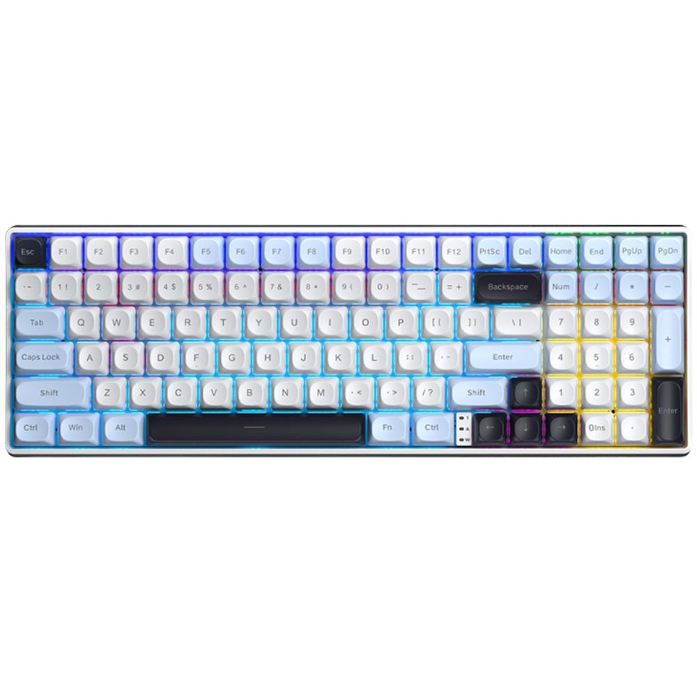 Teclado Mecanico Aula S100 PRO RGB Inalambrico BT Switch Brown Inglés Light Blue White Black Purple