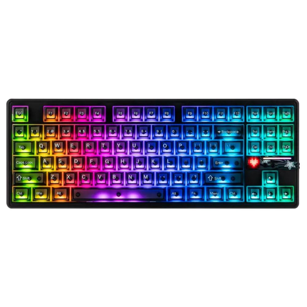 Teclado Aula F87 PRO V2,Inalámbrico, Inglés, RGB,Negro Frosted, x3 Switchs