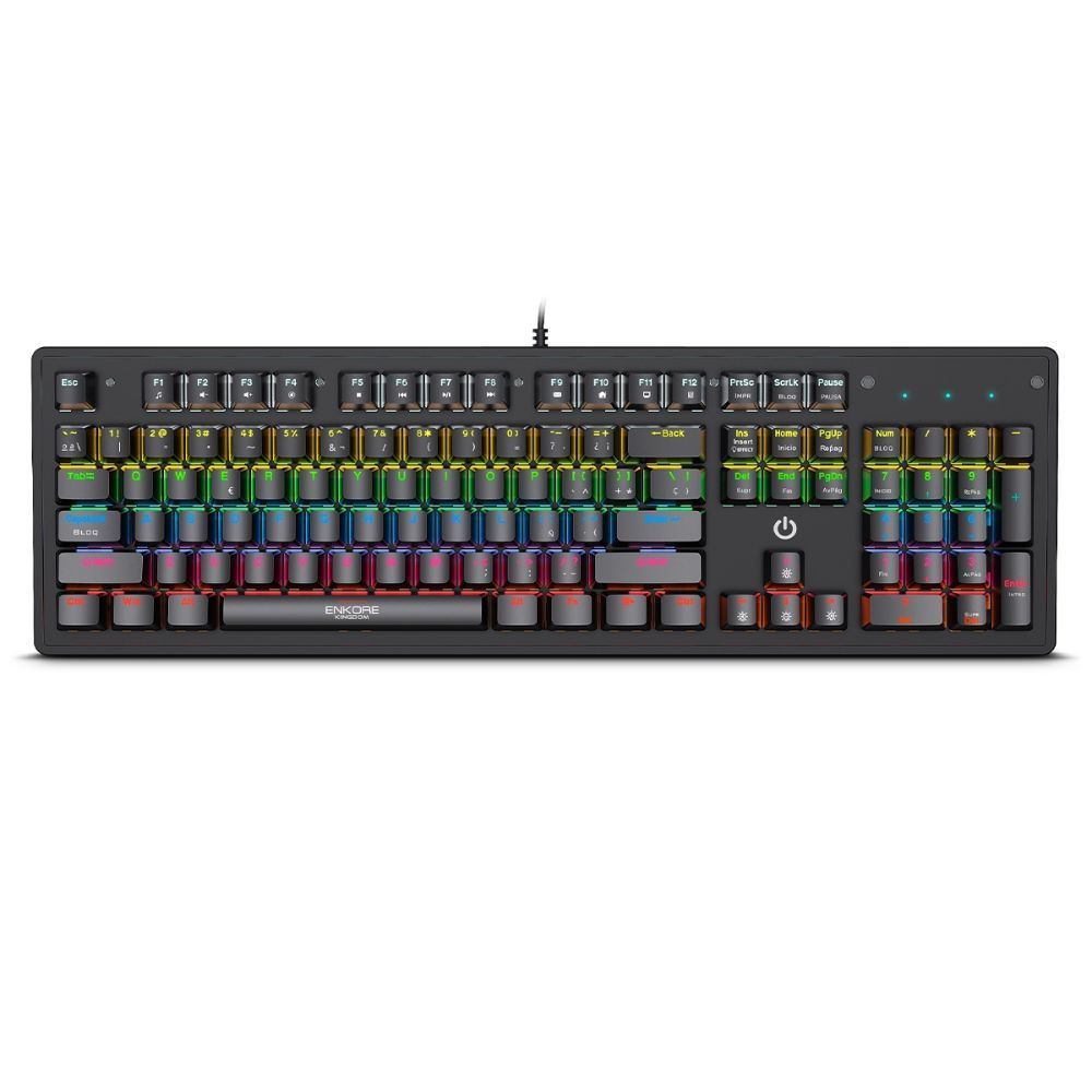 Teclado Mecánico Enkore Kingdom ENK 1001, RGB, Switch Azul