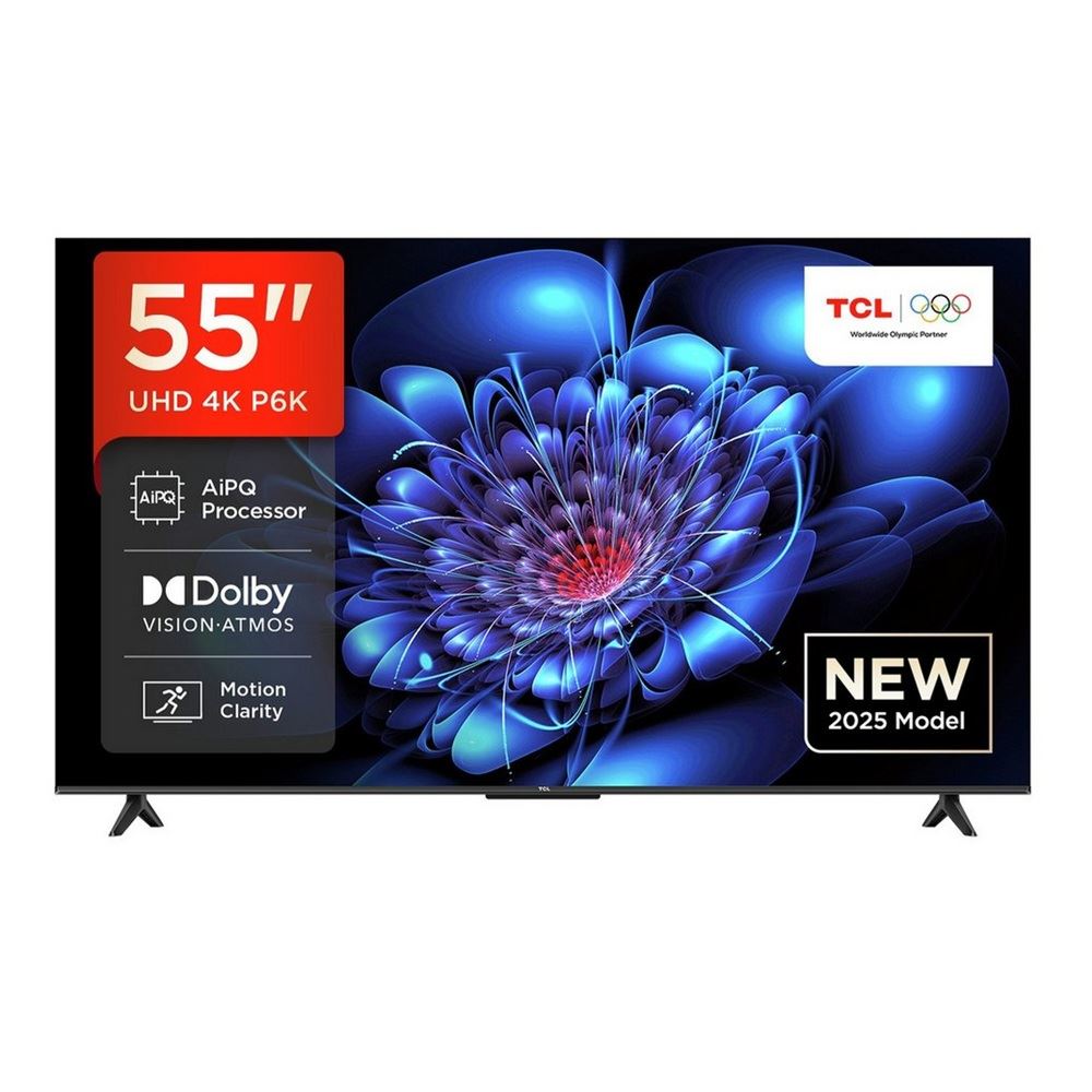 Televisor TCL 55" 55p6k 4K UHD Google TV 2025 LED 3840 × 2160 Google TV
