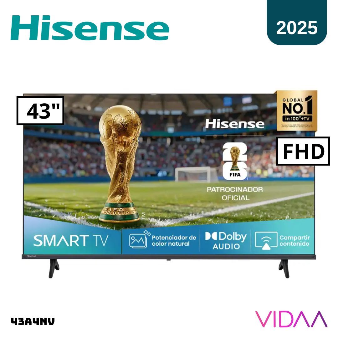 TELEVISOR HISENSE 43 FHD SMART TV VIDAA MODELO 2025 - 43A4NV