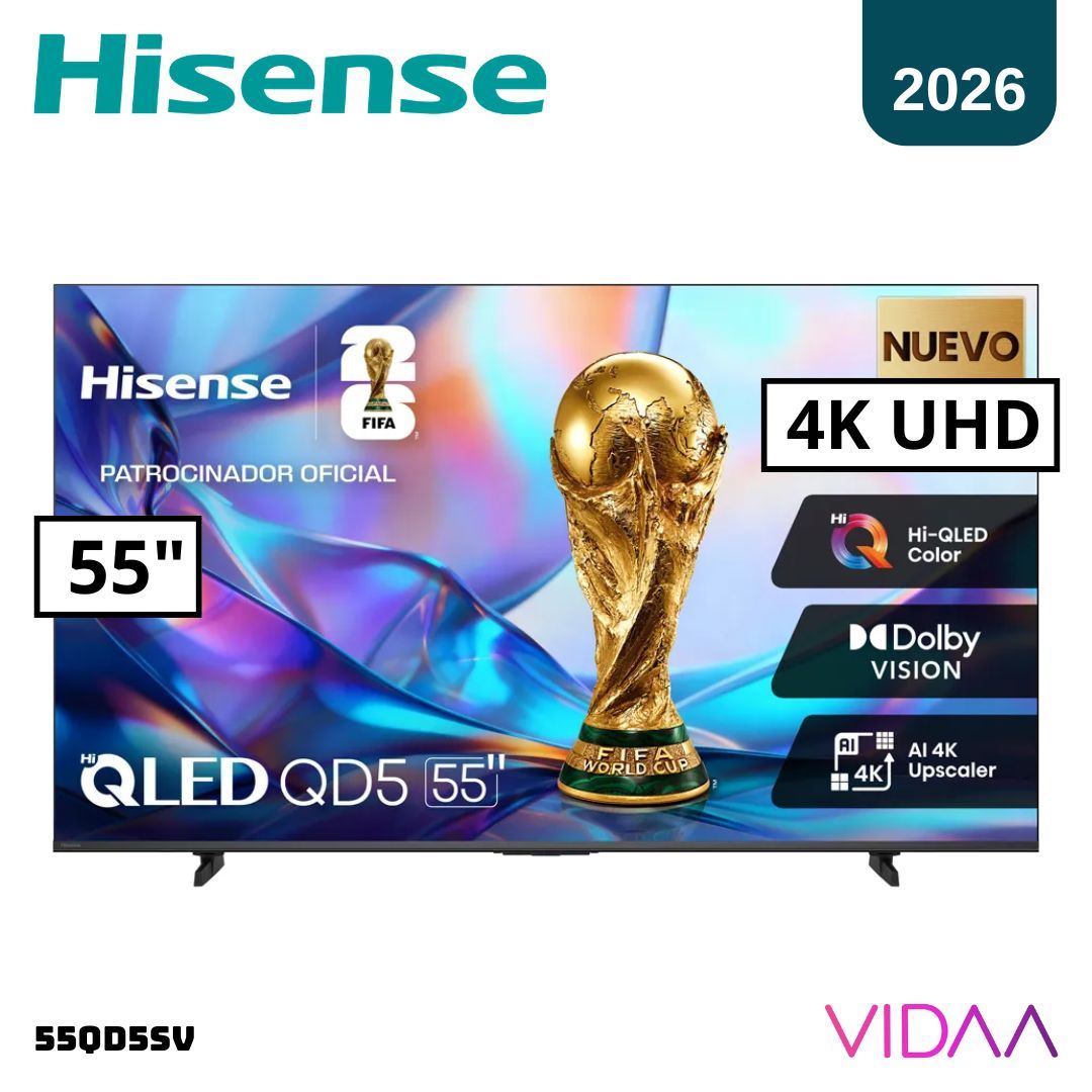 TELEVISOR HISENSE 55 QLED SMART TV VIDAA 4K UHD 2026 - 55QD5SV