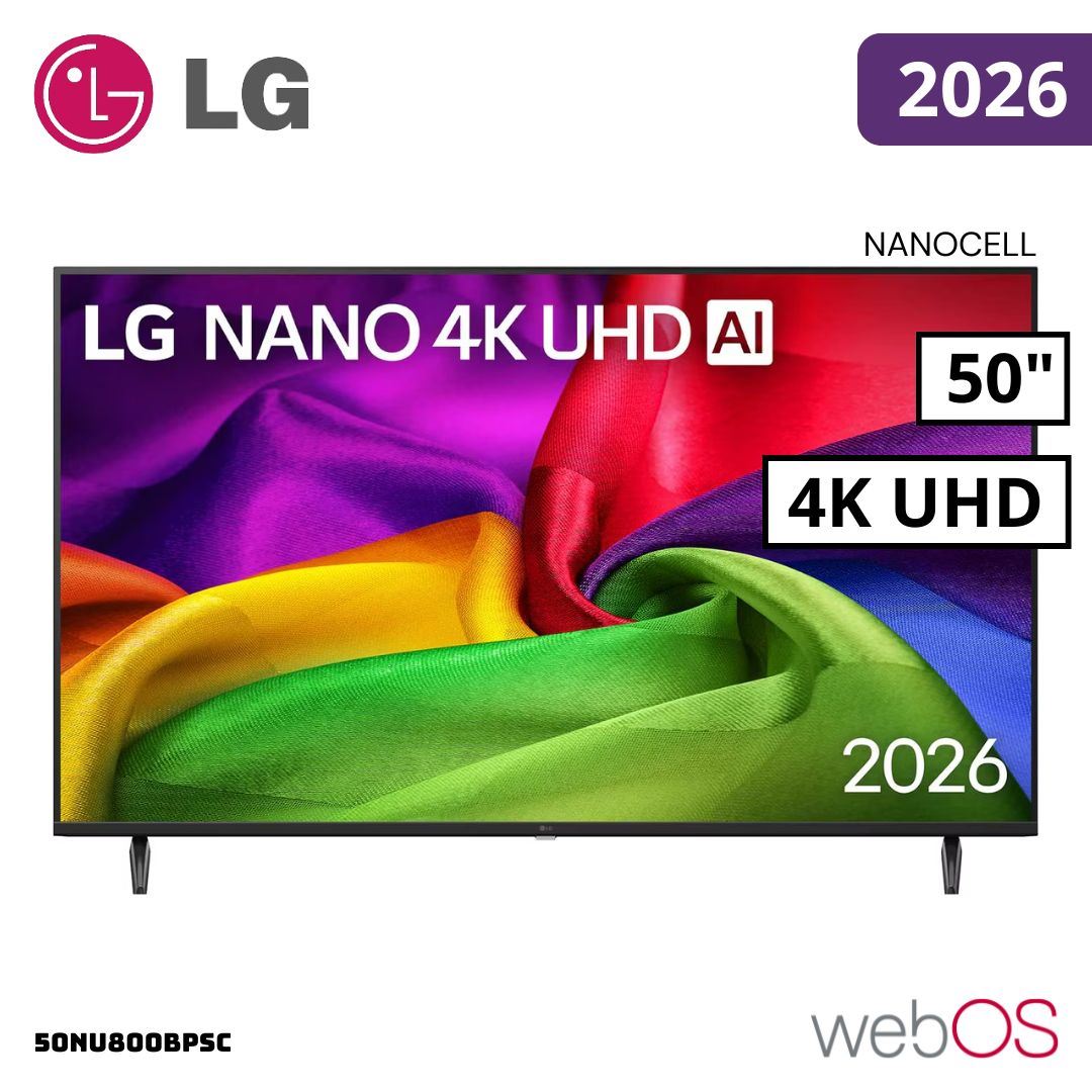 TELEVISOR LG 50 NANOCELL SMART TV THINQ AI WEBOS HUB 4K UHD 2026 - 50NU800BPSC