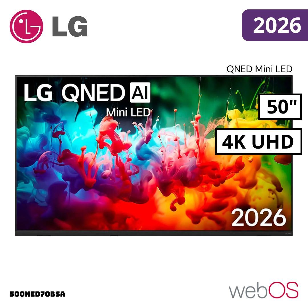 TELEVISOR LG 50 QNED MINILED SMART TV THINQ AI WEBOS HUB 4K UHD 2026 - 50QNED70BSA