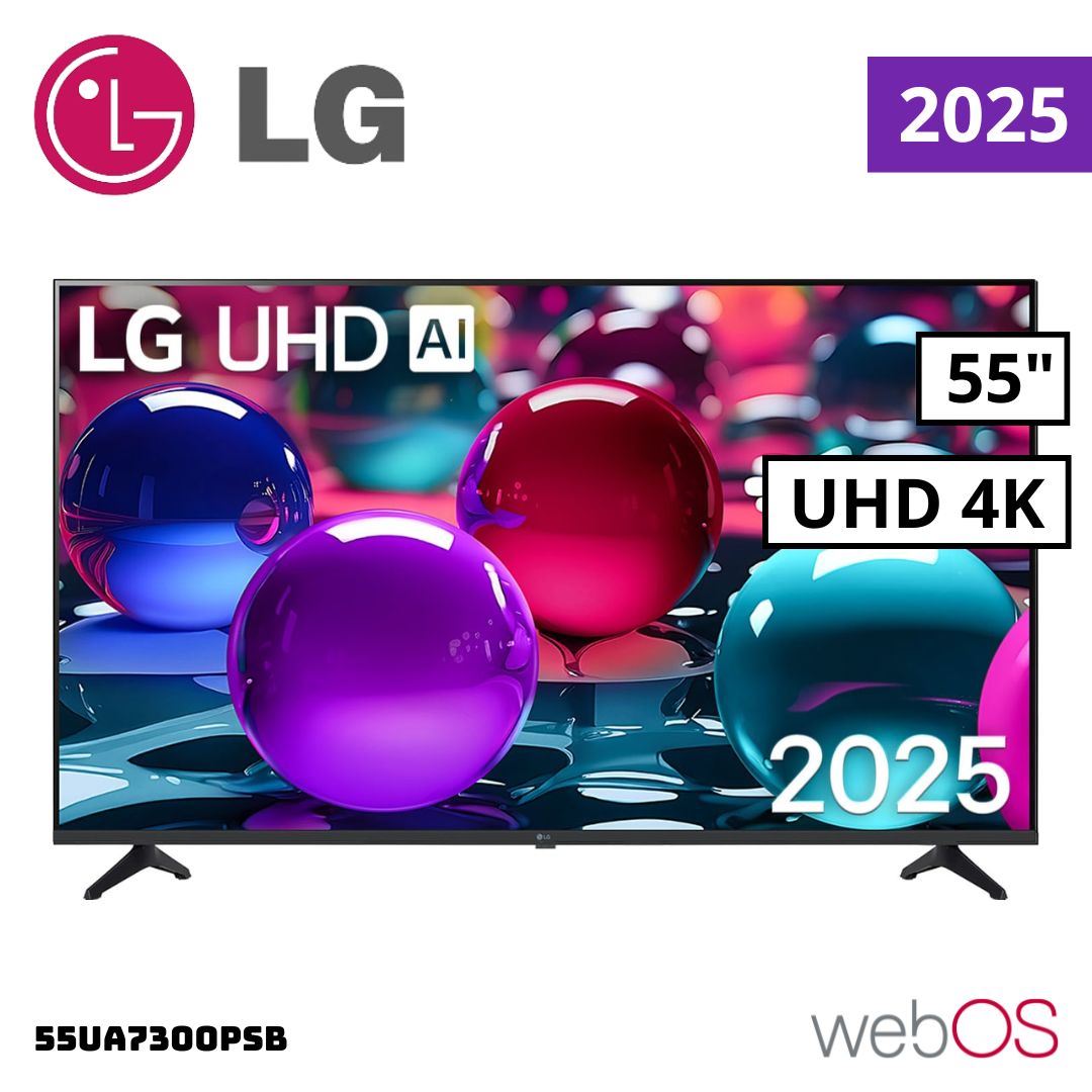 TELEVISOR LG 55 SMART TV THINQ AI WEBOS HUB 4K UHD LED 2025 55UA7300PSB