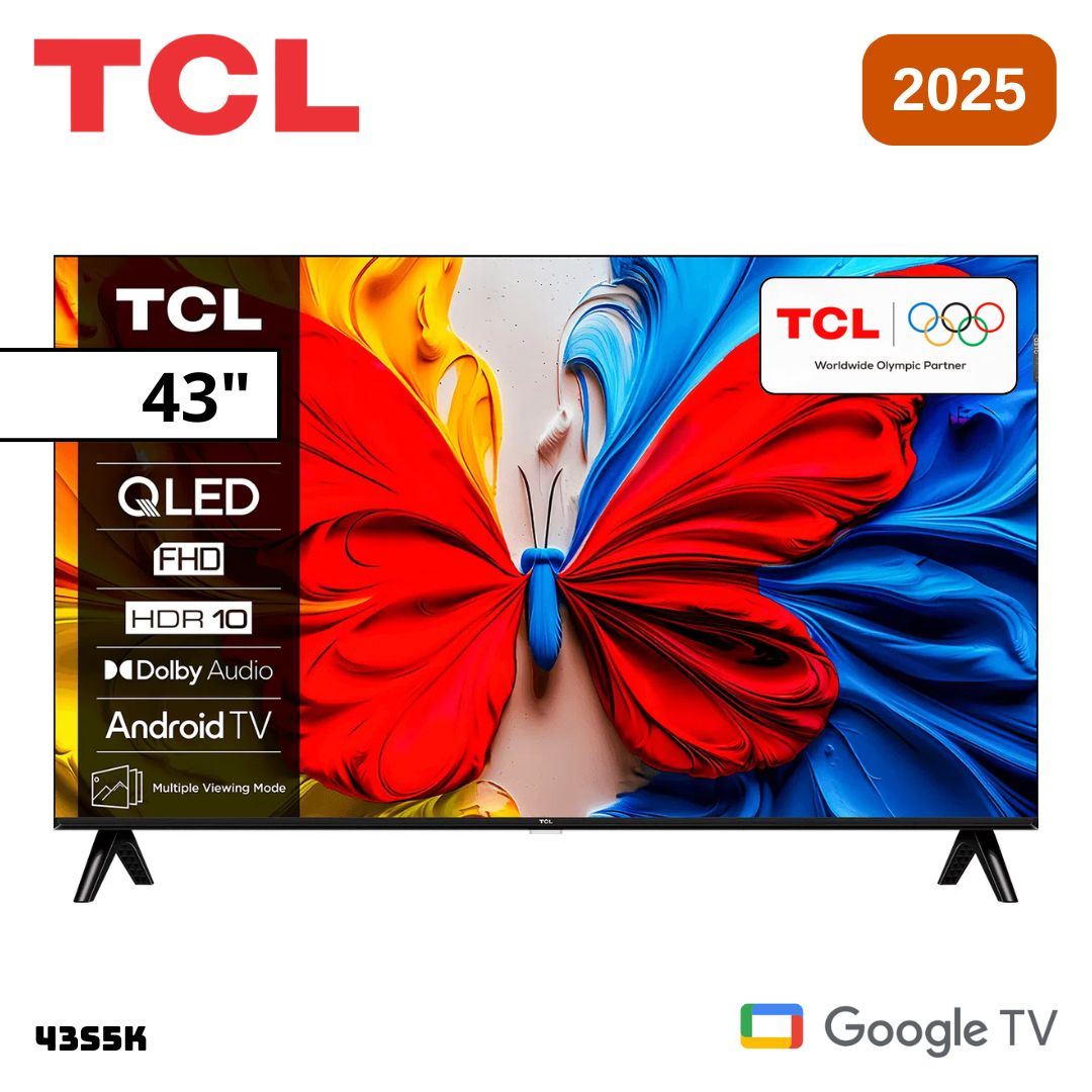 TELEVISOR TCL 43" QLED SMART TV GOOGLE TV FHD 43S5K