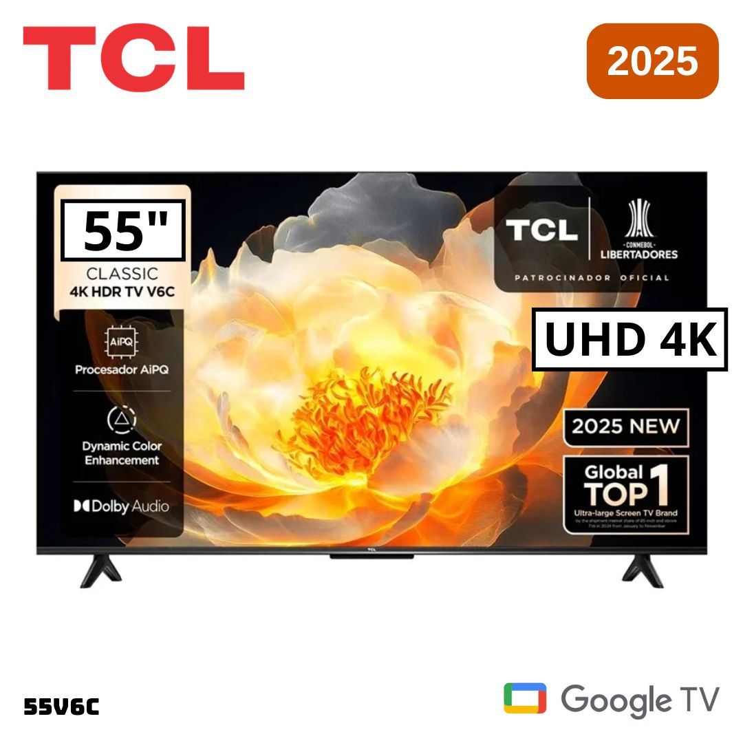 TELEVISOR TCL 55 SMART TV GOOGLE TV 4K UHD LED 2025 - 55V6C