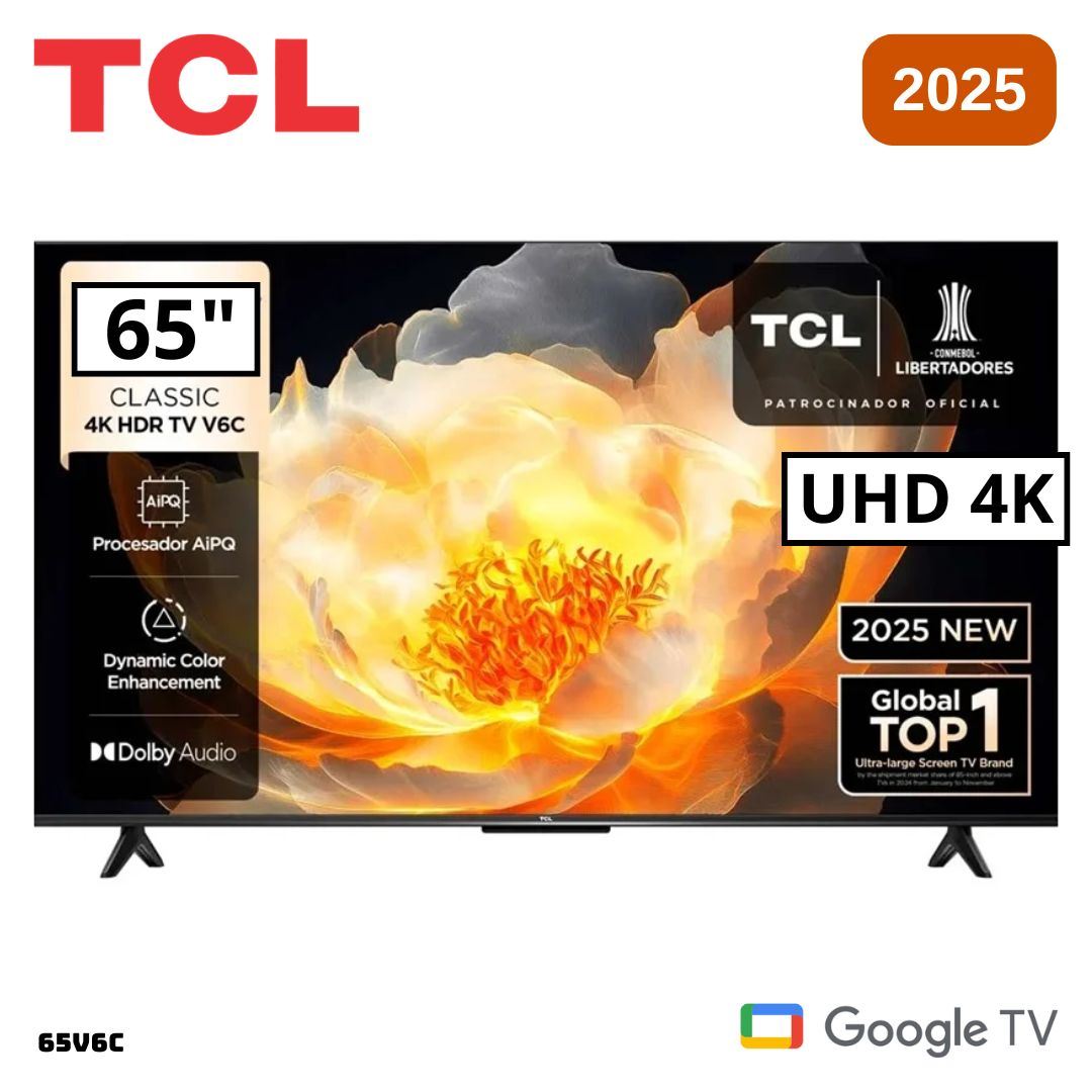 TELEVISOR TCL 65 SMART TV GOOGLE TV 4K UHD LED 2025 - 65V6C