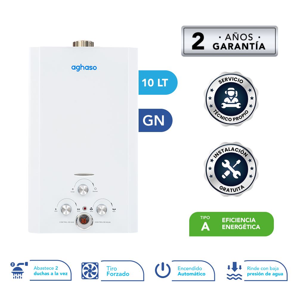 Terma AGHASO a Gas Tiro Forzado 10L GAS NATURAL