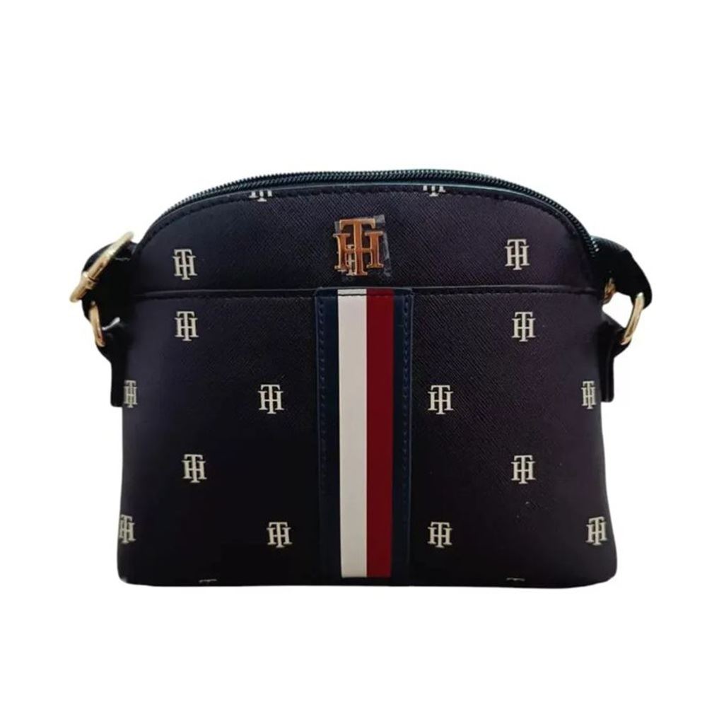 CARTERA CROSSBODY TOMMY HILFIGER MONOGRAM NEGRO CON DETALLES