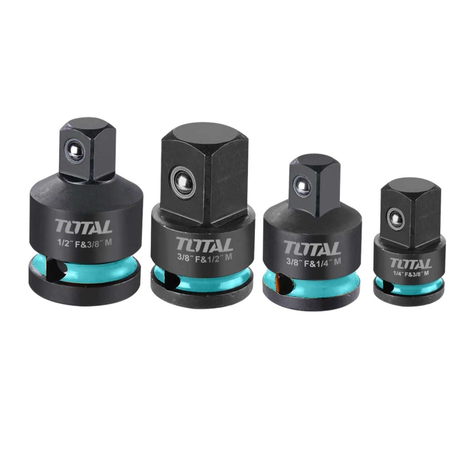 Set 4 Adaptadores de Impacto Cr-Mo 1/4" 3/8" 1/2" TOTAL