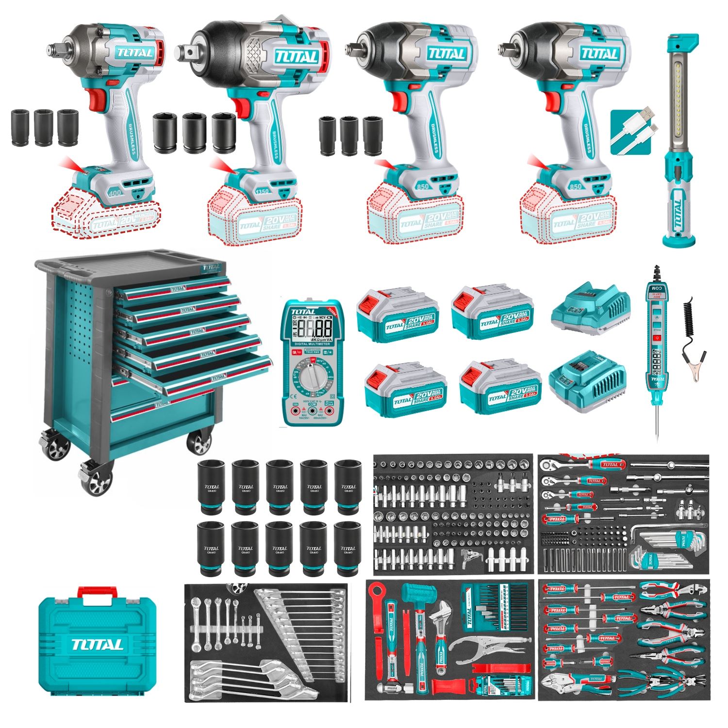 COMBO MECANICO INALAMBRICO 372PCS TOTAL