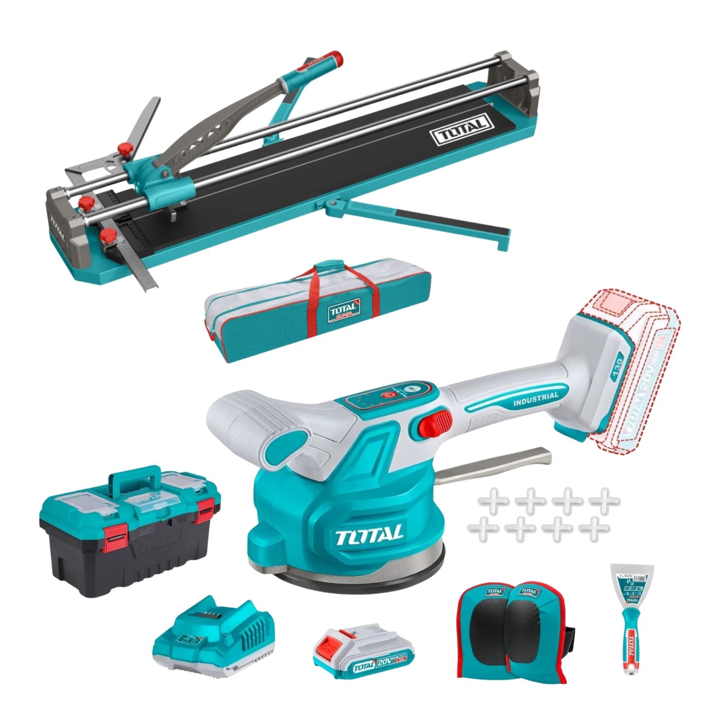 Cortador de Mayolica 60cm Pesada + Ventosa Vibradora 50kg 20v Total