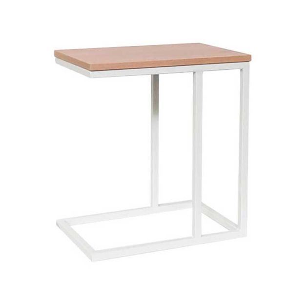 Mesa Auxiliar Tipo C B/Blanca T/Rovere - Ziyaz