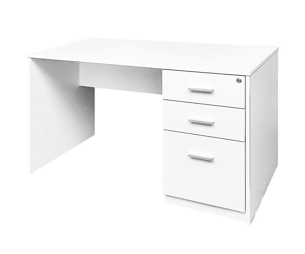 Escritorio Melamine Cajonera Pedestal Blanco - Ziyaz