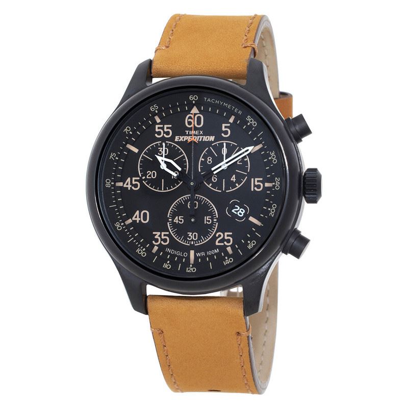 Timex Reloj cronógrafo de cuarzo con esfera negra TW4B12300