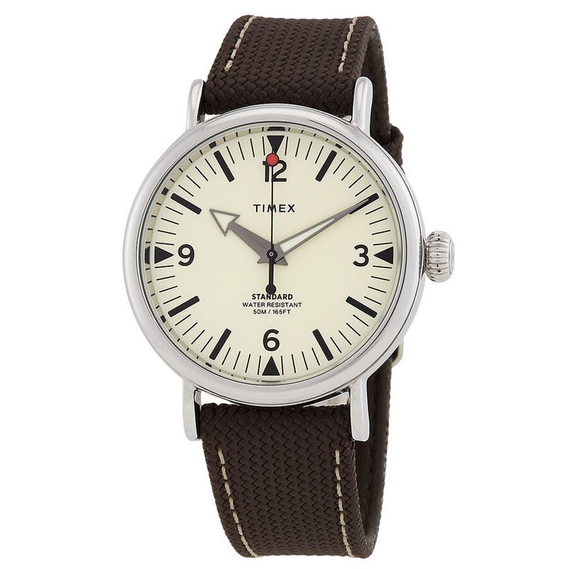 Timex Reloj de cuarzo con esfera color crema TW2V44100