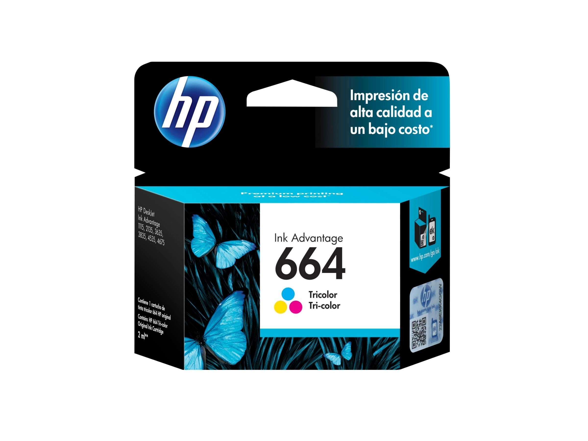 TINTA HP 664 TRICOLOR (F6V28AL) 1115/2135/3635/4535/4675