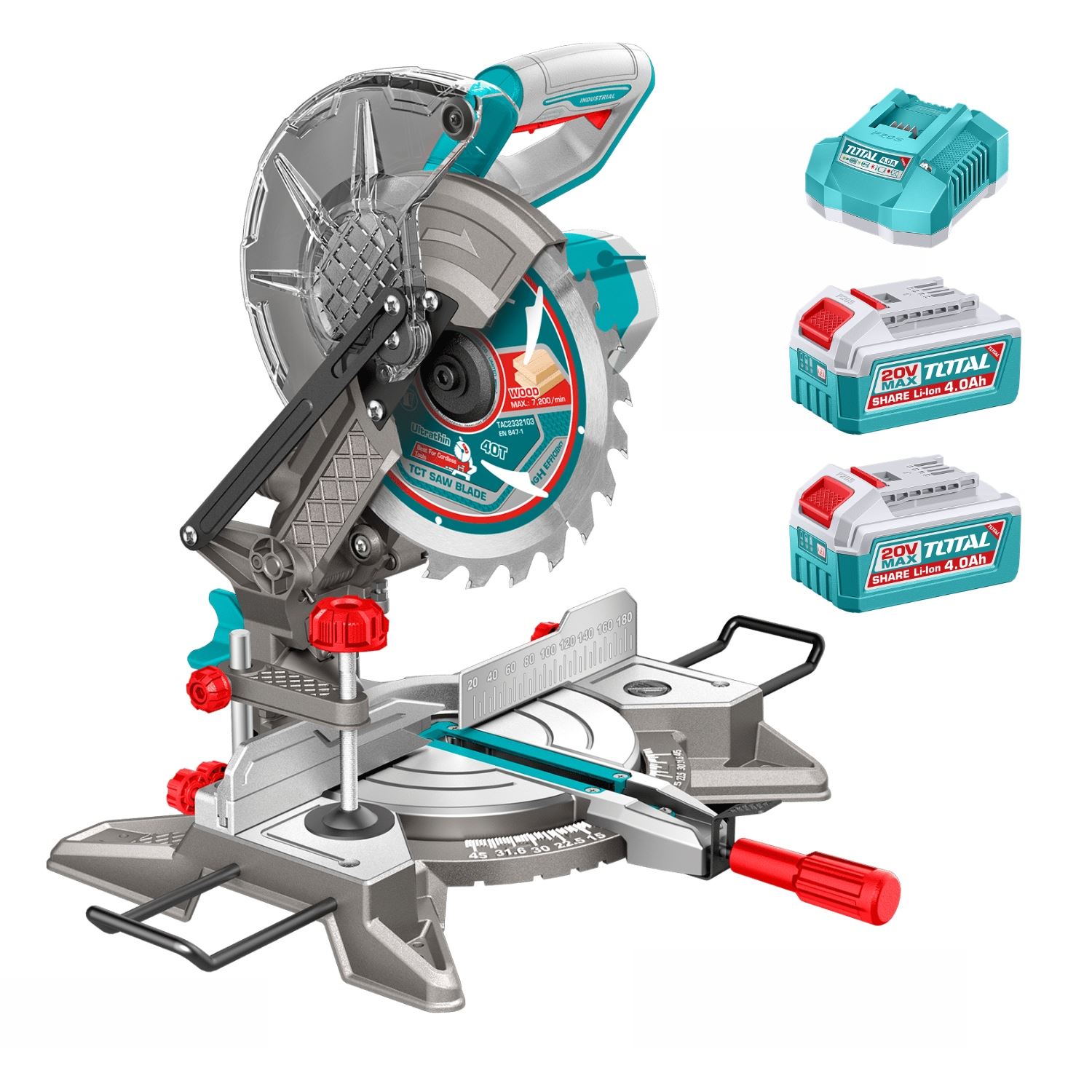 Sierra Ingleteadora 8" 20V + 2bat 4ah + Cargador Total