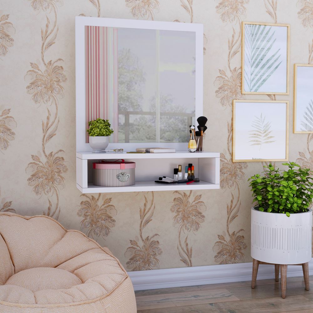 Tocador Empotrable Ambar con Espejo Blanco Movenda