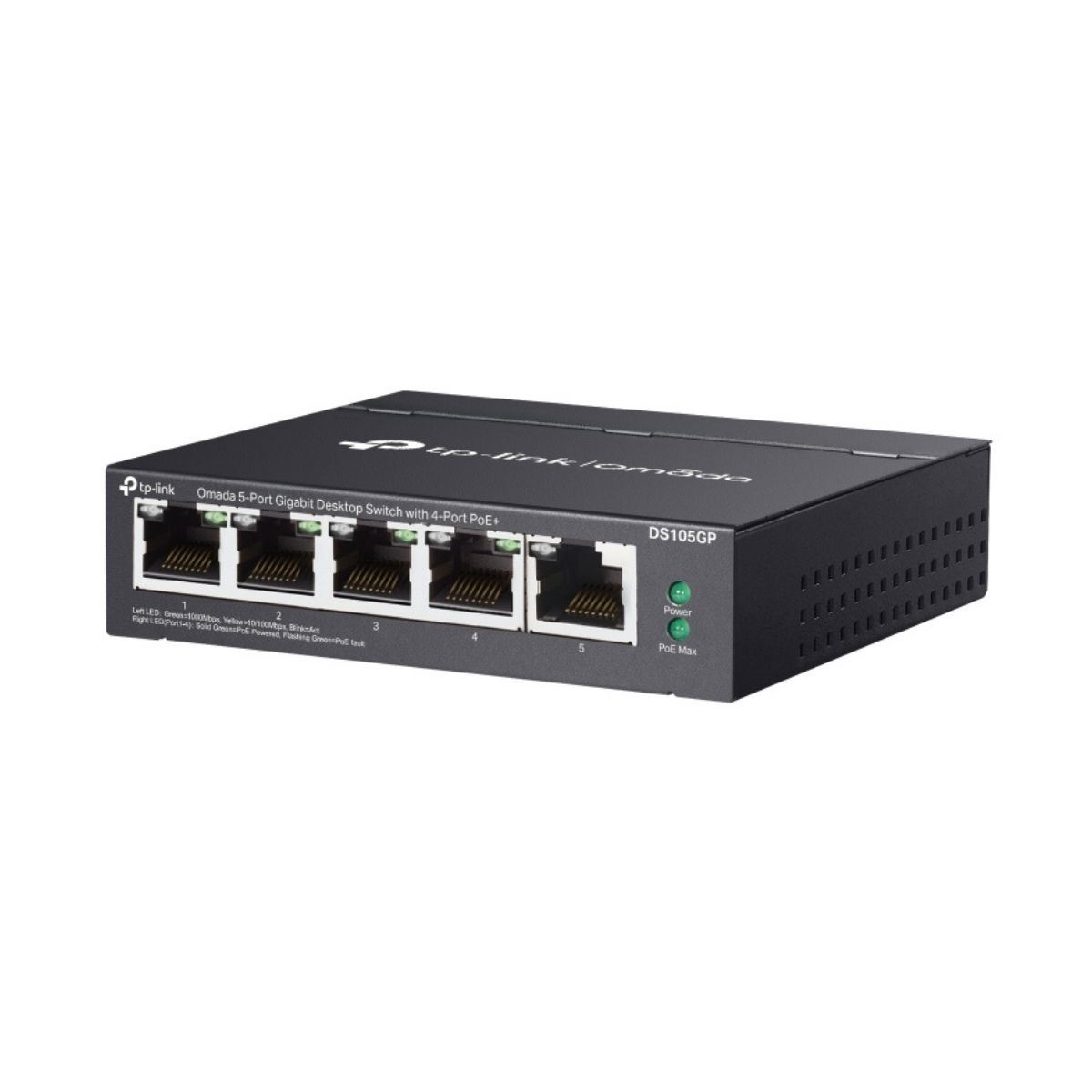 TP-Link - Switch DS105GP de 5 Puertos (4 Ptos. PoE+) Gigabit Omada Unmanaged