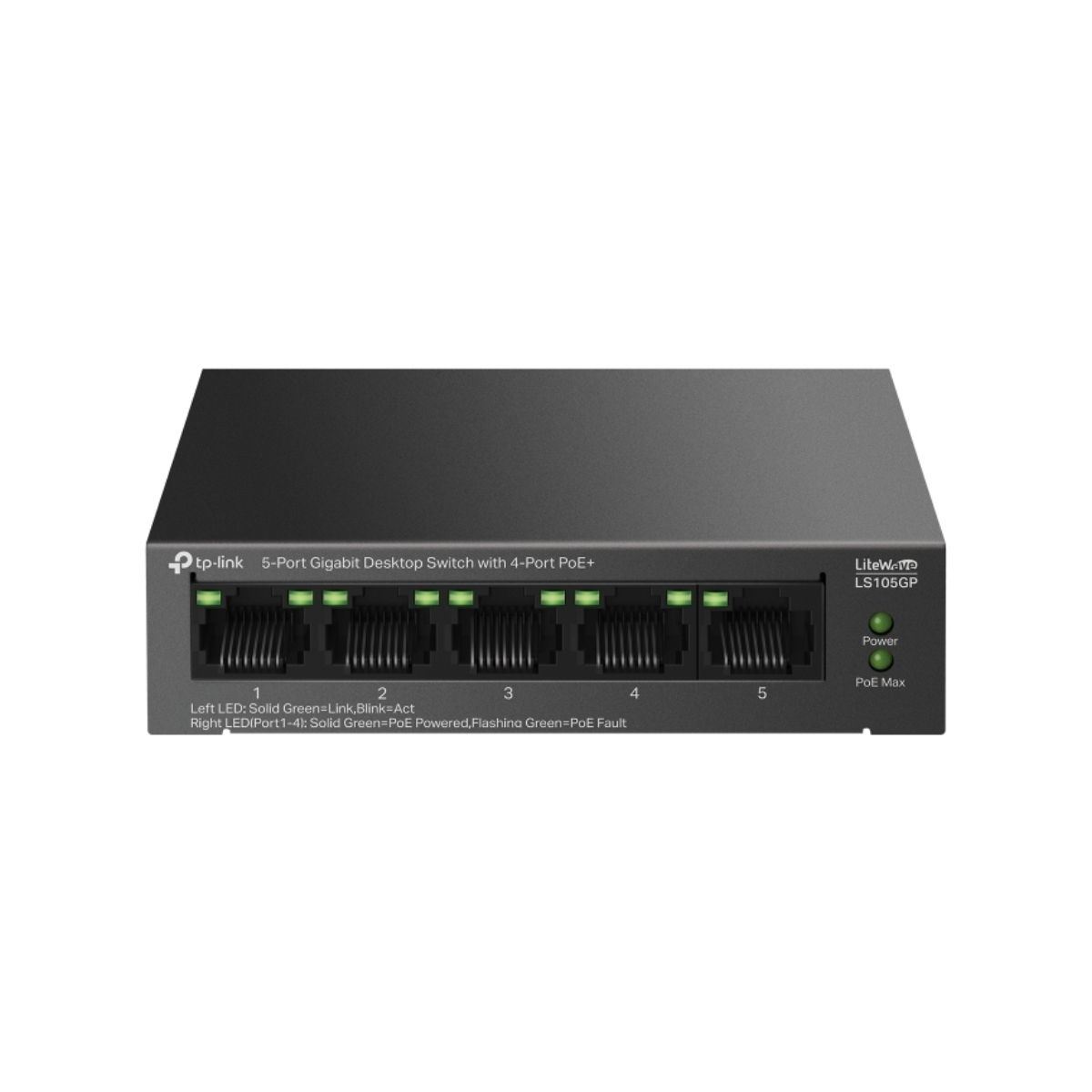 Switch TP-Link LS105GP de 5 Puertos Gigabit (4 Puertos PoE+)