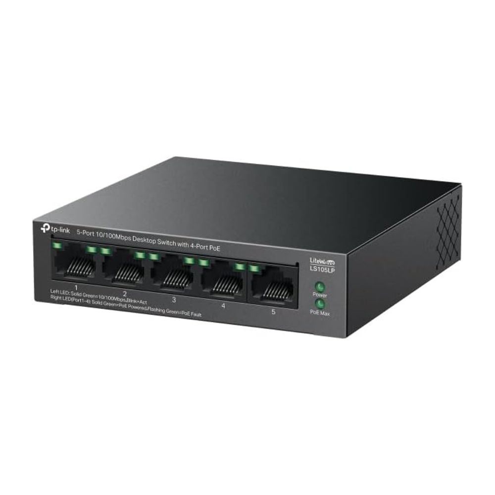 TP-Link - Switch LS105LP de 5 Puertos (4 Puertos PoE+)