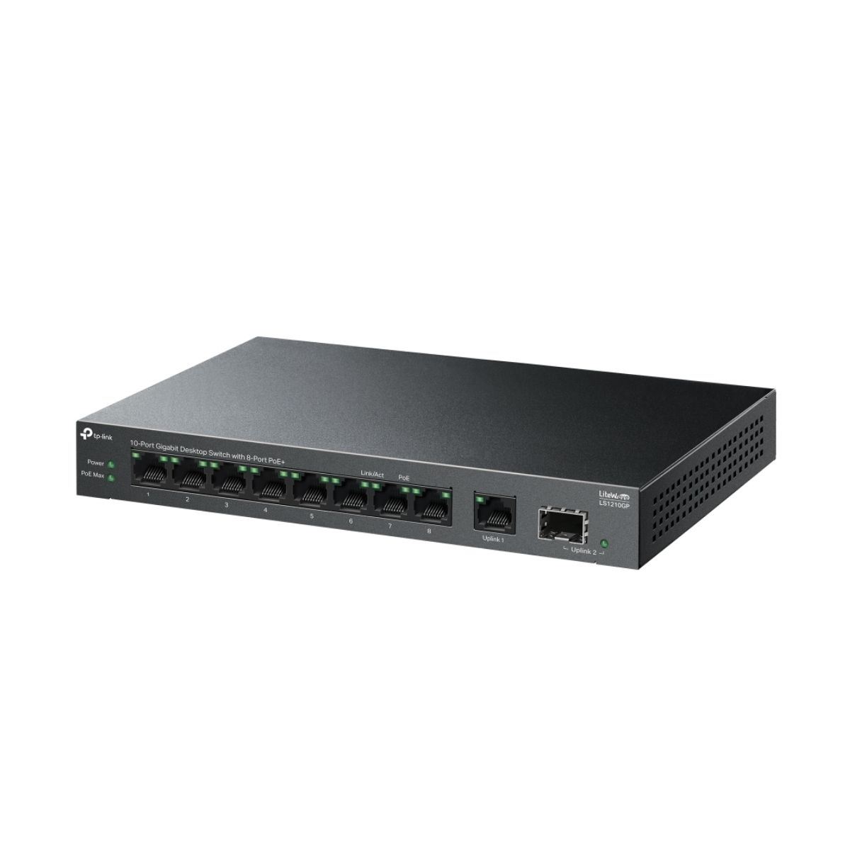 Switch TP-Link LS1210GP LiteWave de 10 Puertos Gigabit (8 Ptos. POE+)
