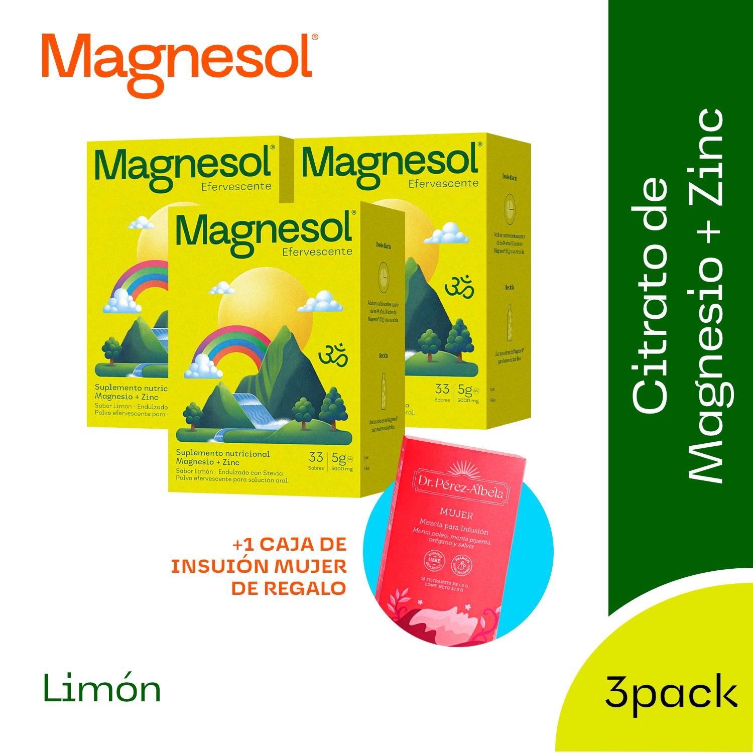 TRIPACK: MAGNESOL EFERVESCENTE LIMÓN x 33 sobres
