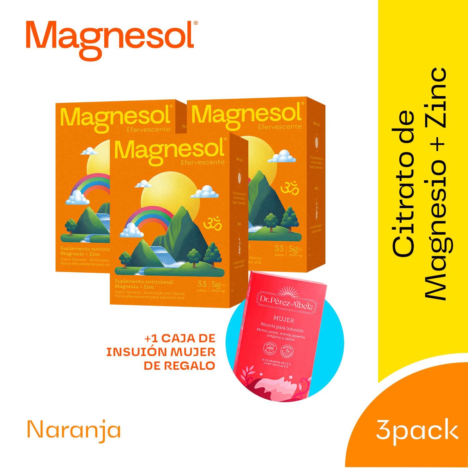 TRIPACK: MAGNESOL EFERVESCENTE NARANJA x 33 sobres