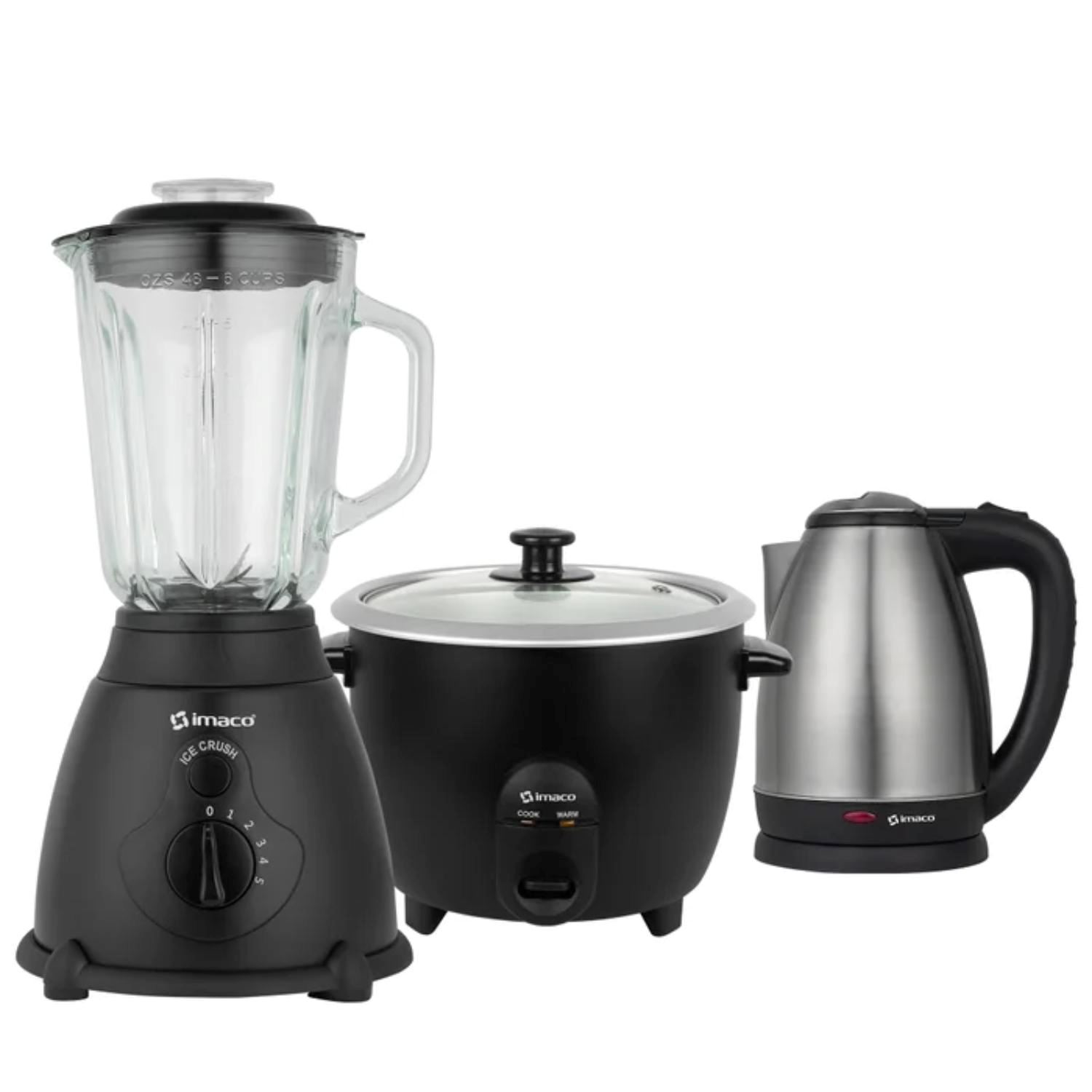 Combo Imaco Licuadora BLS509N + Olla Arrocera RC15N + Hervidor KE1801