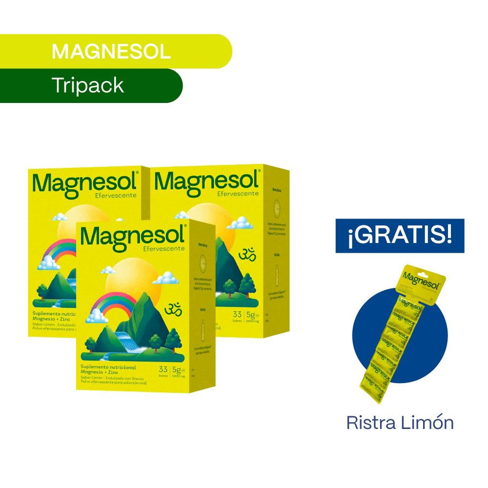 PACK 03 MAGNESOL EFERVESCENTE LIMÓN x 33 sobres