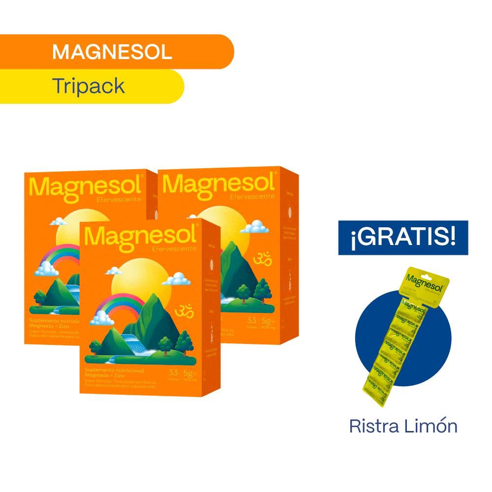 PACK 03 MAGNESOL EFERVESCENTE NARANJA x 33 sobres