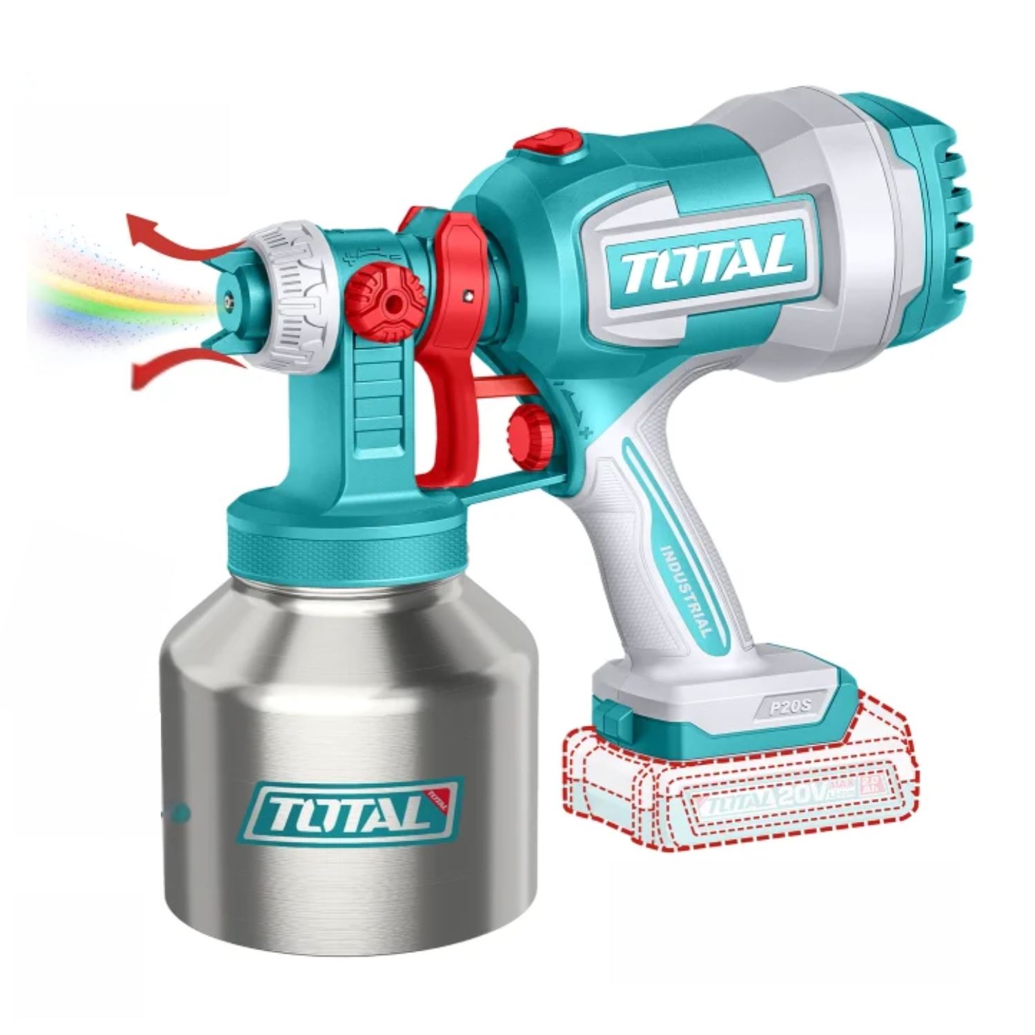 Pistola para pintar vaso de aluminio 20v Total TSGLI20041