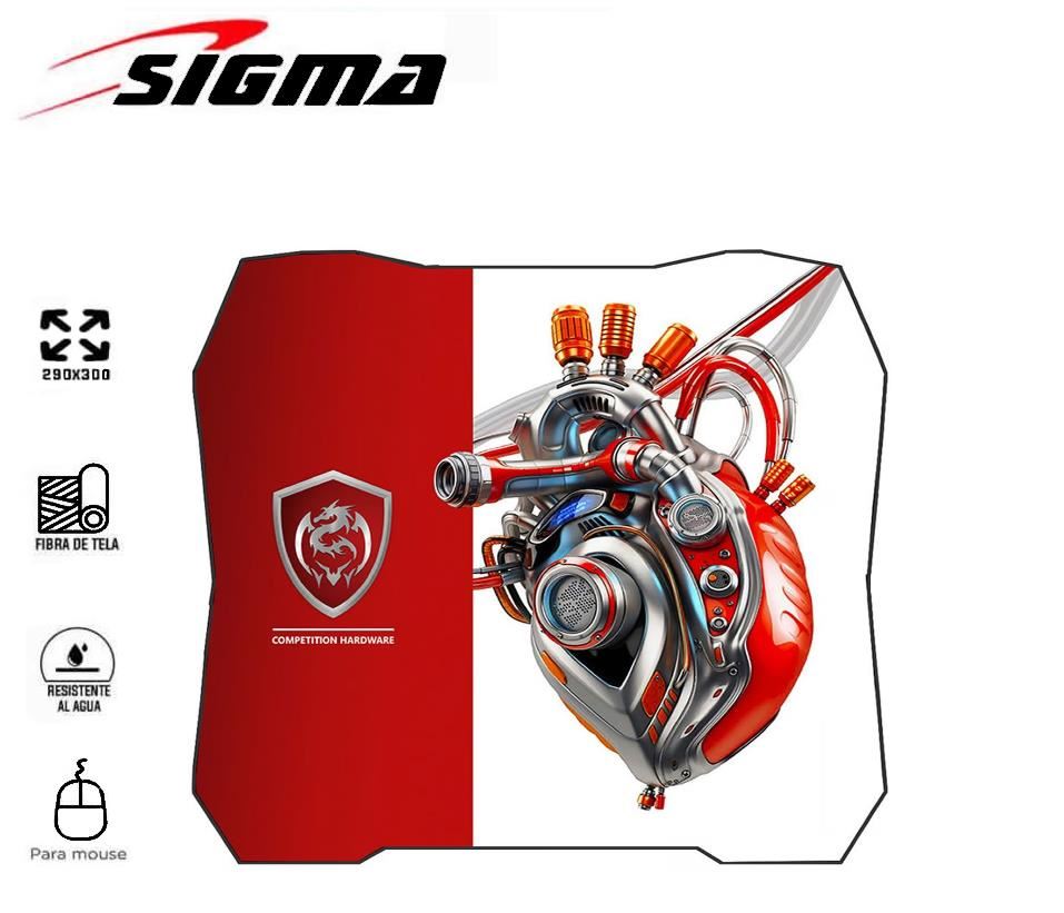 Pad Mouse Sigma SIG X37 Rojo y Blanco